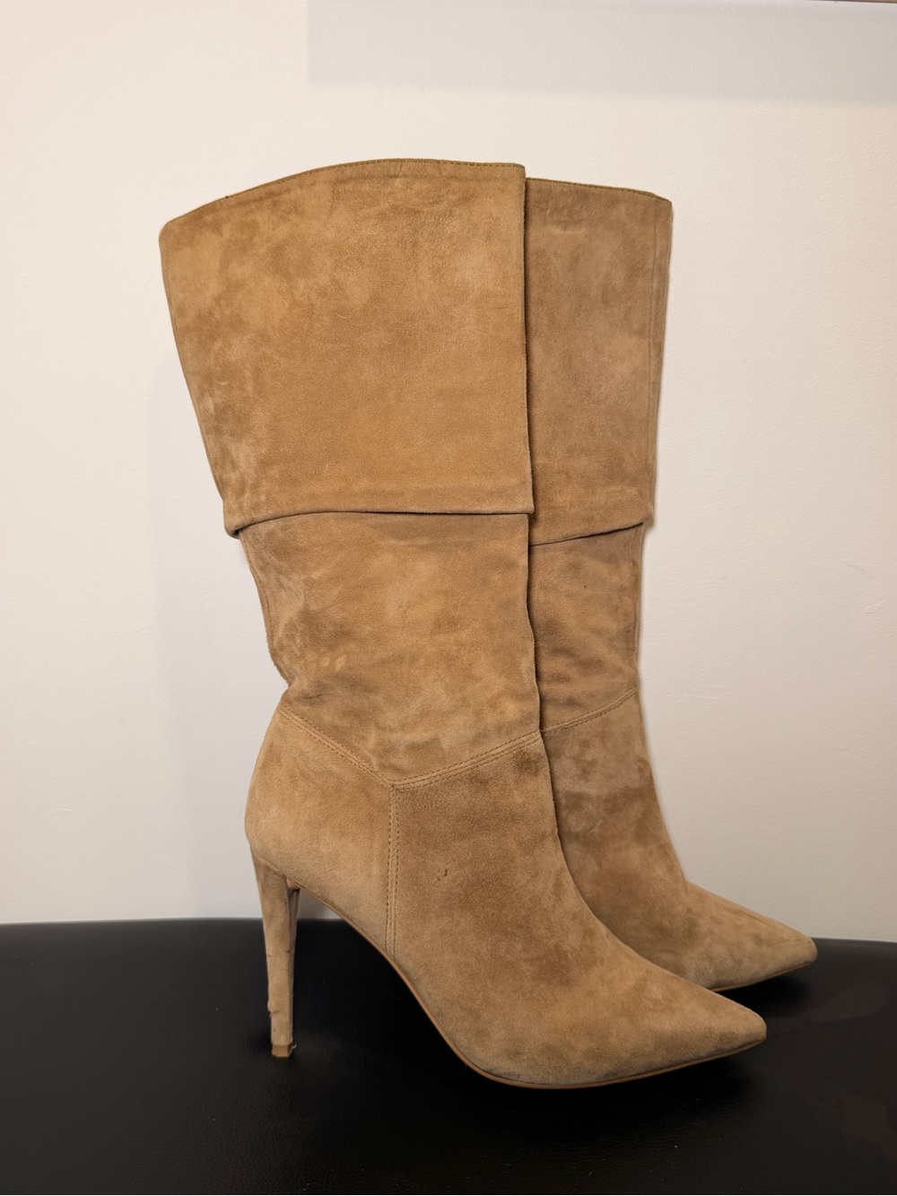 Tony Bianco ‘Luna’ Slouchy Boots in Sicily Kid Tan Suede - Picture 2 of 6